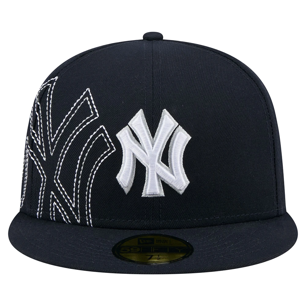 Men's New Era Navy York Yankees Yarn Stitch 59FIFTY Fitted Hat