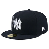 Men's New Era Navy York Yankees Yarn Stitch 59FIFTY Fitted Hat