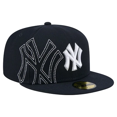 Men's New Era Navy York Yankees Yarn Stitch 59FIFTY Fitted Hat