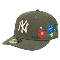 Men's New Era Olive York Yankees Tonal Florals 59FIFTY Fitted Hat