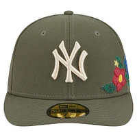 Men's New Era Olive York Yankees Tonal Florals 59FIFTY Fitted Hat