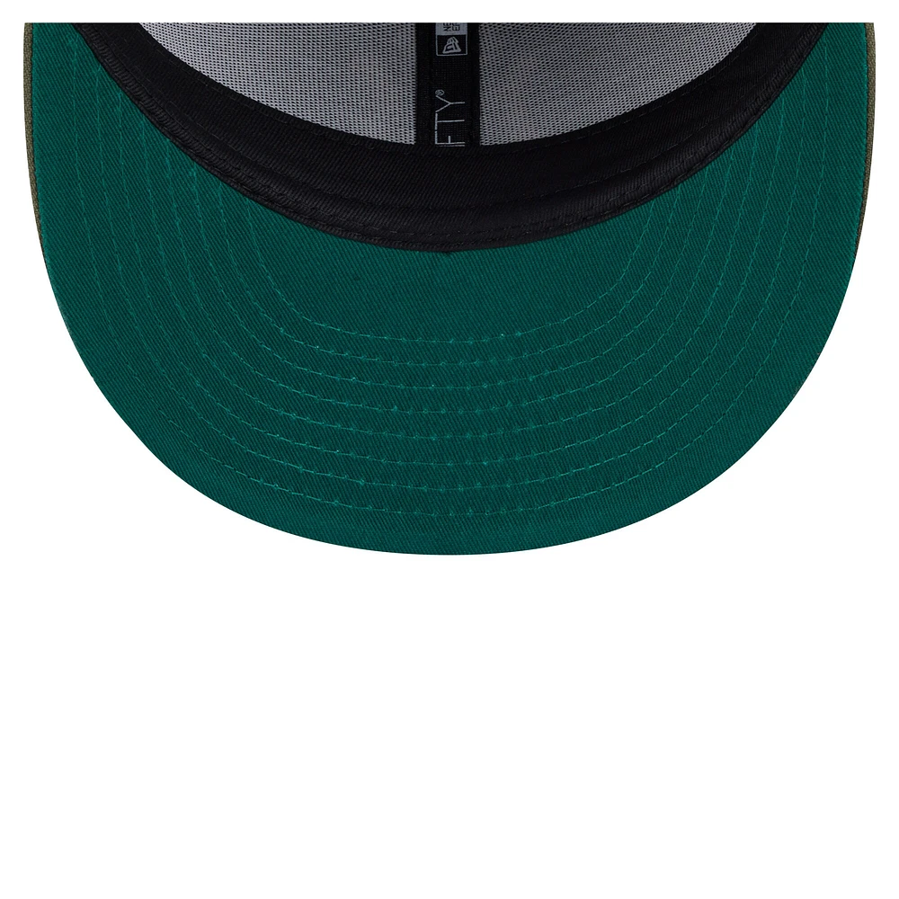 Men's New Era Olive York Yankees Tonal Florals 59FIFTY Fitted Hat