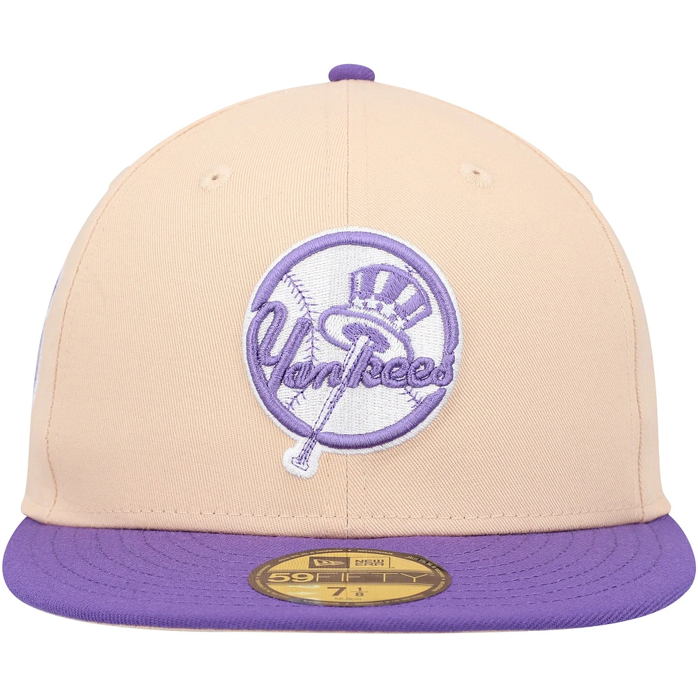 Men's New Era Peach/Purple York Yankees Subway Series Side Patch 59FIFTY Fitted Hat