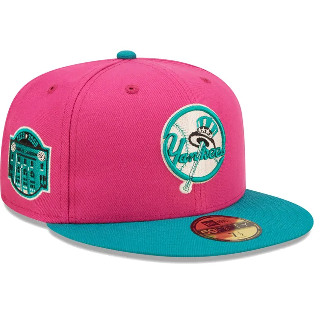 New York Yankees New Era Chrome Rogue 59FIFTY Fitted Hat - White/Pink