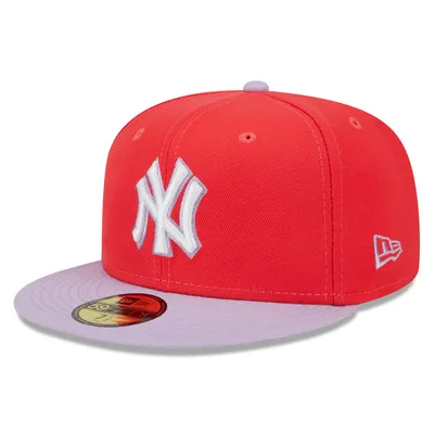 Men's New Era Red/Lavender York Yankees Spring Color Two-Tone 59FIFTY Fitted Hat