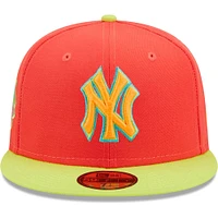 Casquette ajustée 59FIFTY pour homme New York Yankees Lava Highlighter Combo rouge/vert fluo Era