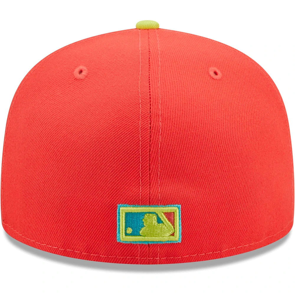 Men's New Era Red/Neon Green York Yankees  Lava Highlighter Combo 59FIFTY Fitted Hat