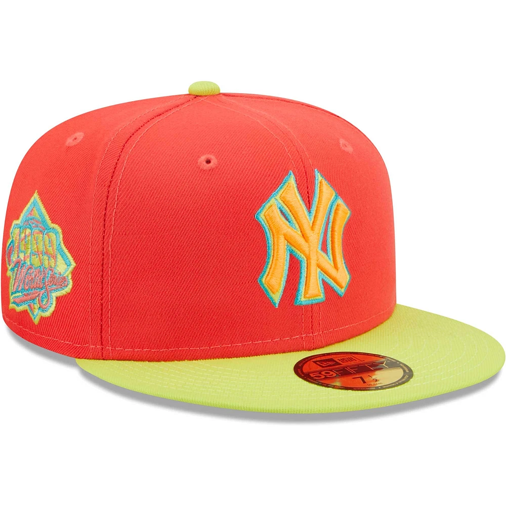 Casquette ajustée 59FIFTY pour homme New York Yankees Lava Highlighter Combo rouge/vert fluo Era