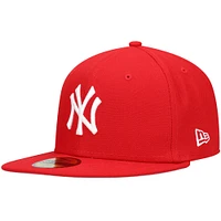 Men's New Era Red York Yankees White Logo 59FIFTY Fitted Hat