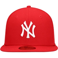 Men's New Era Red York Yankees White Logo 59FIFTY Fitted Hat