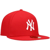 Men's New Era Red York Yankees White Logo 59FIFTY Fitted Hat