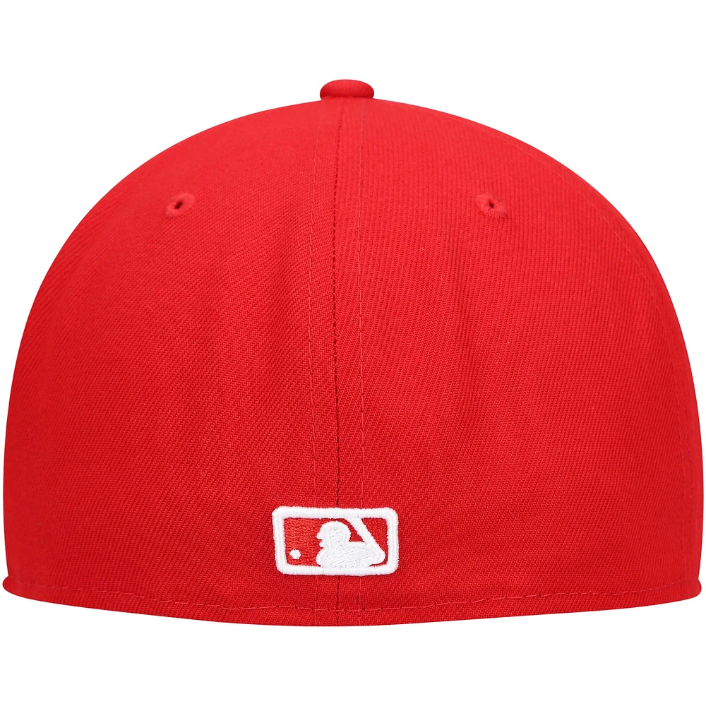 Men's New Era Red York Yankees White Logo 59FIFTY Fitted Hat