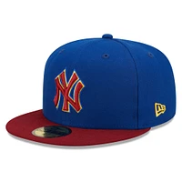 Casquette pour homme New Era Royal/Red York Yankees Primary Jewel Gold Undervisor 59FIFTY