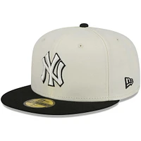 Casquette ajustée 59FIFTY des New York Yankees Chrome pour homme Era Stone/Black