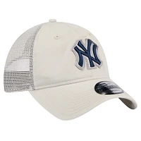 Men's New Era Stone New York Yankees Game Day Trucker 9TWENTY Snapback Hat