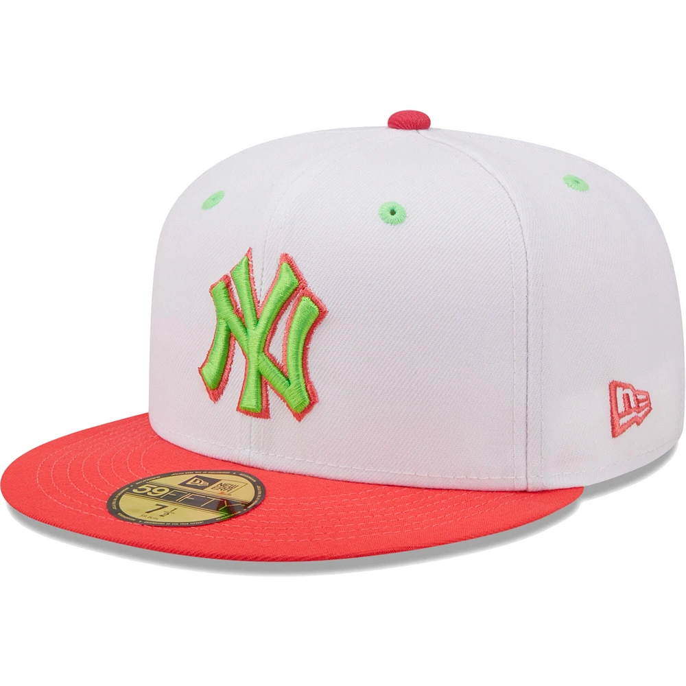 Casquette ajustée 59FIFTY Strawberry Lolli des New York Yankees Era pour homme, blanc/corail