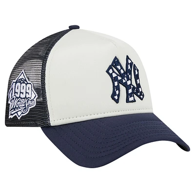 Casquette réglable 9FORTY New Era New York Yankees Checkered Flag A-Frame Trucker pour hommes