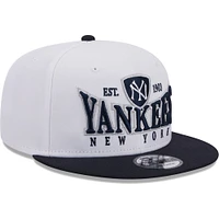 Men's New Era White/Navy New York Yankees Crest 9FIFTY Snapback Hat