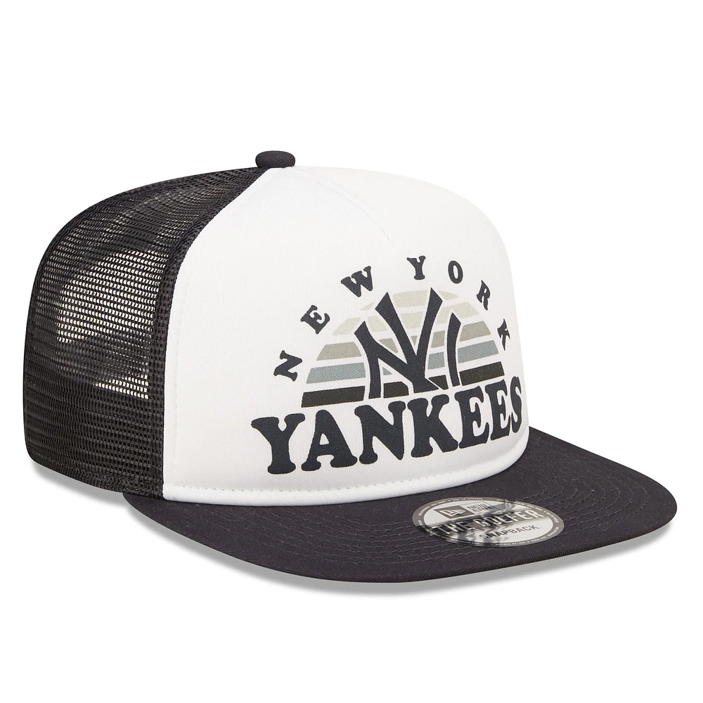 Men's New Era White/Navy New York Yankees Gradient Golfer 9FIFTY Snapback Hat