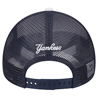 Casquette réglable New Era New York Yankees Spring Training Circle Foam A-Frame 9FORTY Trucker pour hommes, blanc/bleu marine