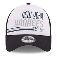 Casquette réglable New Era New York Yankees Stacked A-Frame Trucker 9FORTY pour hommes