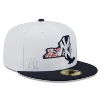 Casquette ajustée 59FIFTY New York Yankees State Era pour homme, blanc/bleu marine