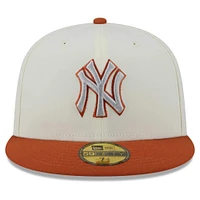 Men's New Era White/Orange York Yankees Rustic 2-Tone 59FIFTY Fitted Hat