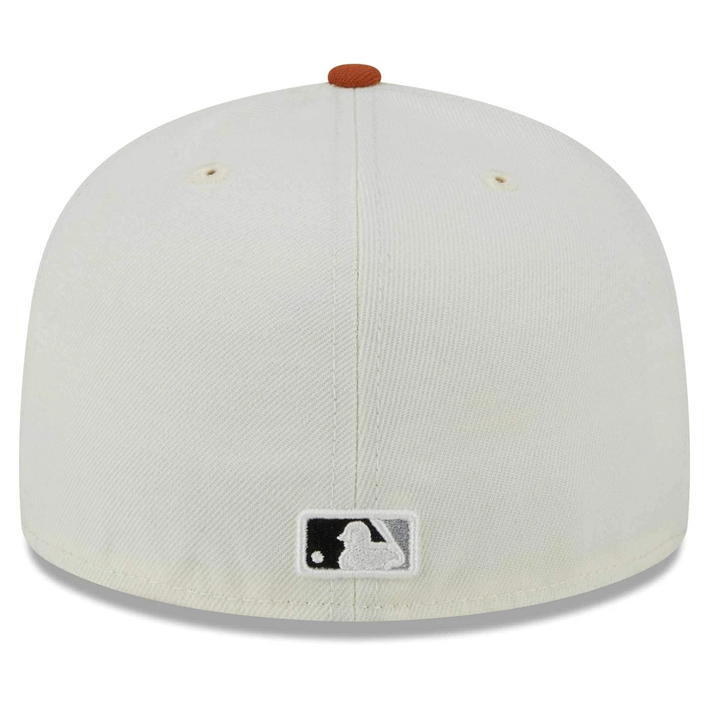 Men's New Era White/Orange York Yankees Rustic 2-Tone 59FIFTY Fitted Hat