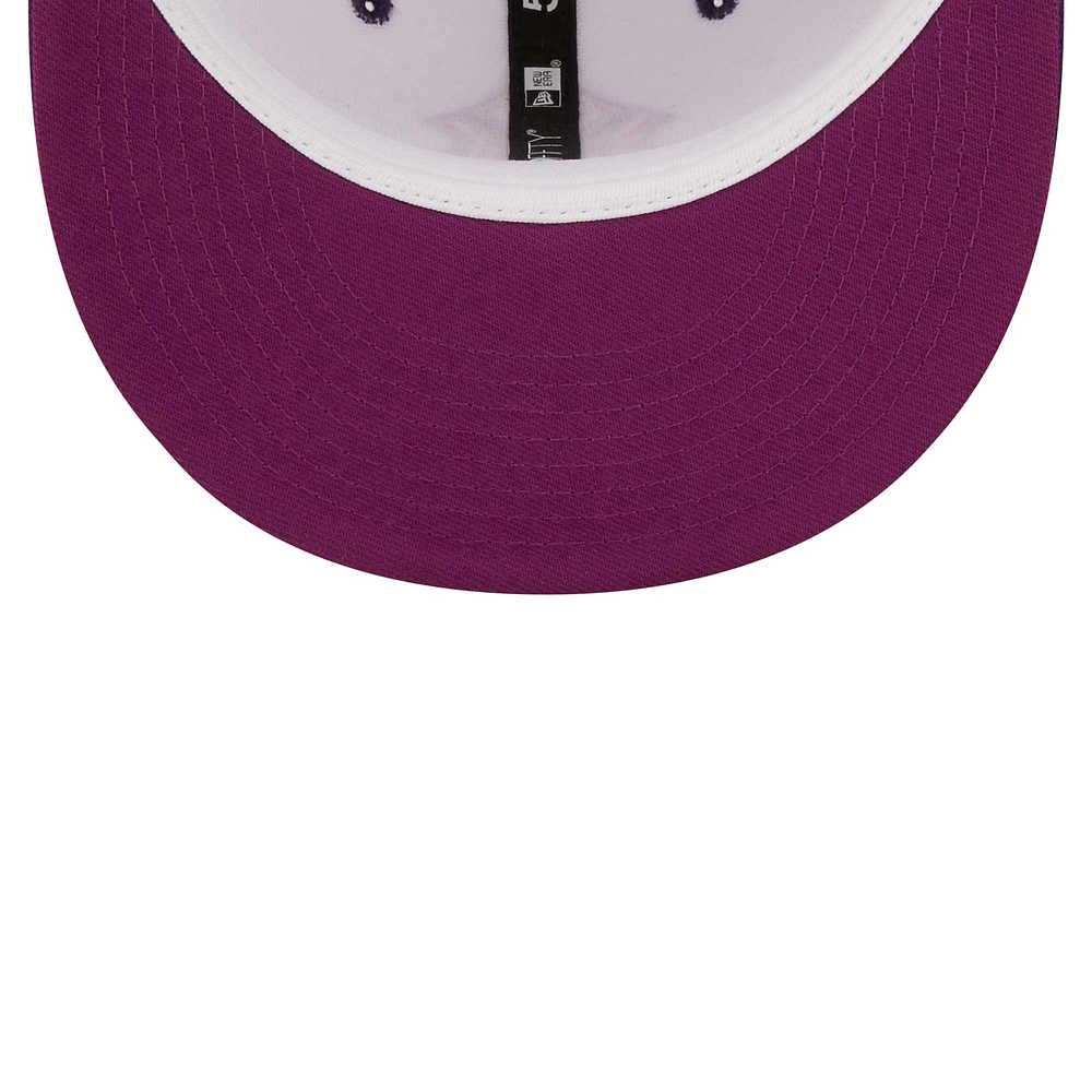 Men's New Era White/Purple York Yankees 2000 World Series Grape Lolli 59FIFTY Fitted Hat