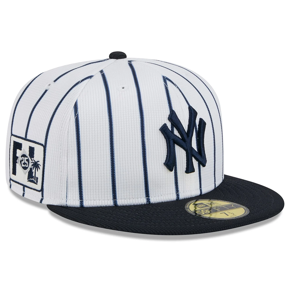 Men's New Era White York Yankees 2025 Spring Training 59FIFTY Fitted Hat