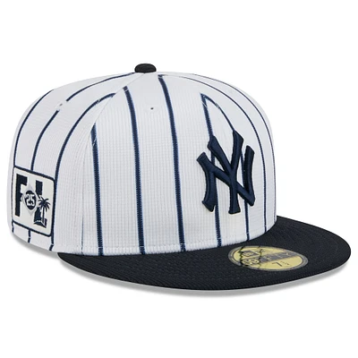 Men's New Era White York Yankees 2025 Spring Training 59FIFTY Fitted Hat