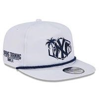 Casquette snapback Palm Golfer blanche New Era pour homme, motif New York Yankees, entraînement de printemps 2025