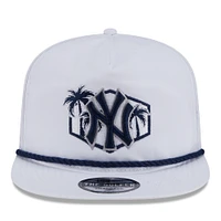 Casquette snapback Palm Golfer blanche New Era pour homme, motif New York Yankees, entraînement de printemps 2025