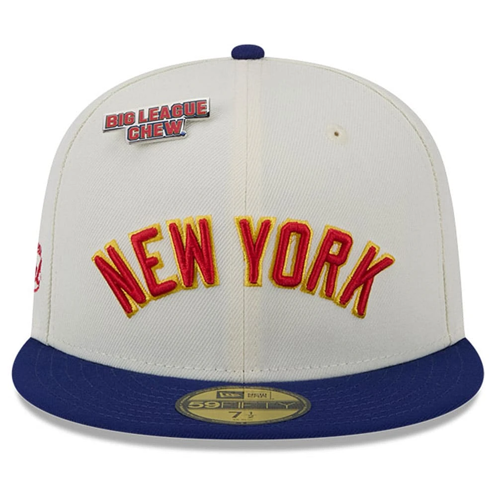 Casquette ajustée 59FIFTY New Era pour hommes des York Yankees Big League Chew Original blanche