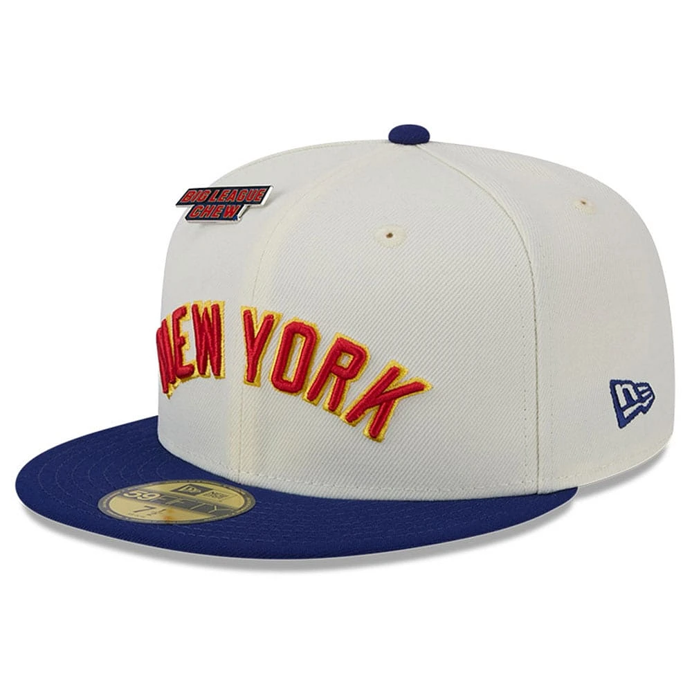 Casquette ajustée 59FIFTY New Era pour hommes des York Yankees Big League Chew Original blanche