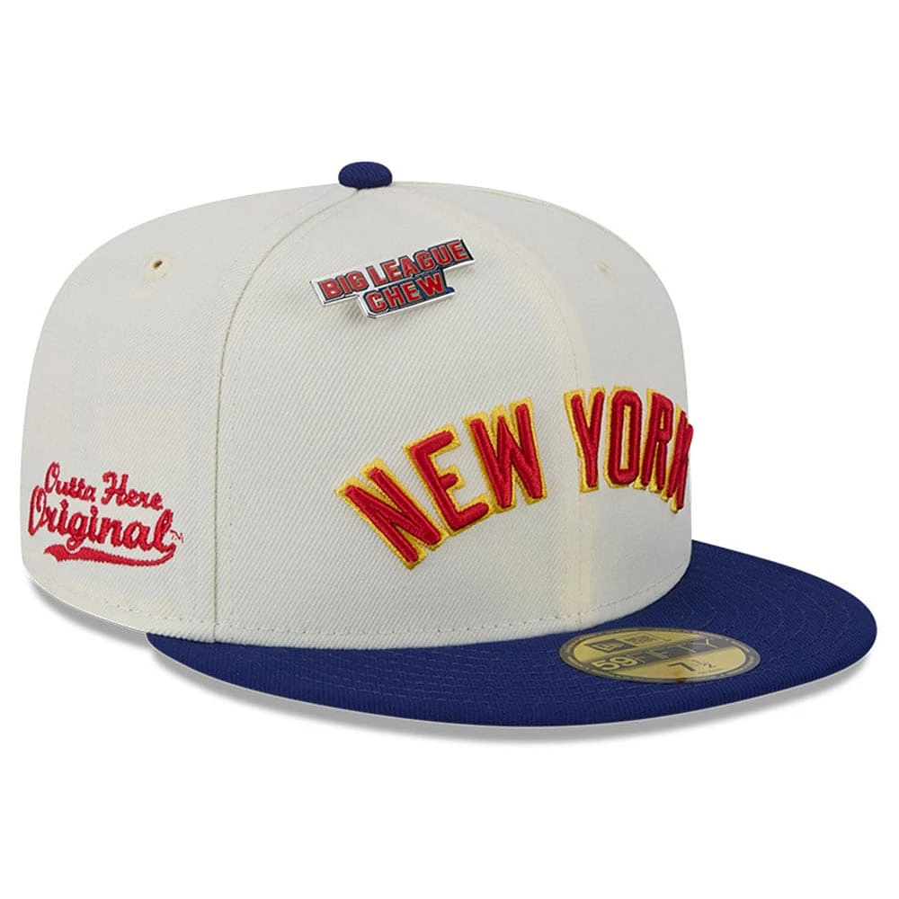 Men's New Era White York Yankees Big League Chew Original 59FIFTY Fitted Hat