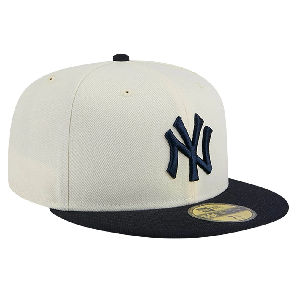 Casquette ajustée New Era Chrome 59FIFTY pour homme des Yankees de York blanche