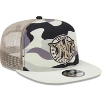 Men's New Era White New York Yankees Chrome Camo A-Frame 9FIFTY Trucker Snapback Hat