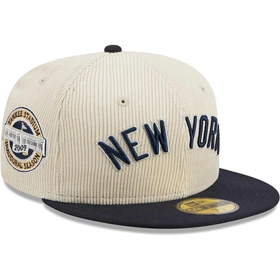 Casquette ajustée 59FIFTY classique en velours côtelé New York Yankees Era pour homme blanche