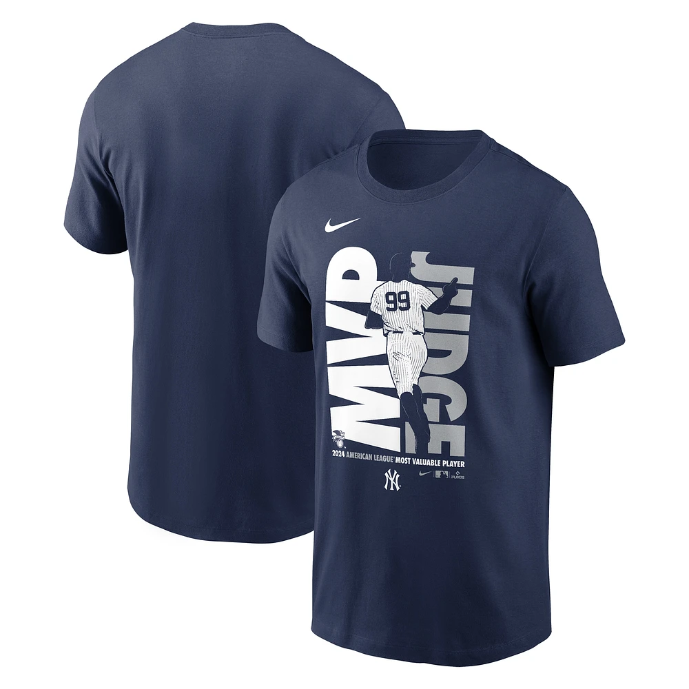 T-shirt Nike Aaron Judge pour homme bleu marine New York Yankees 2024 MVP de la Ligue américaine