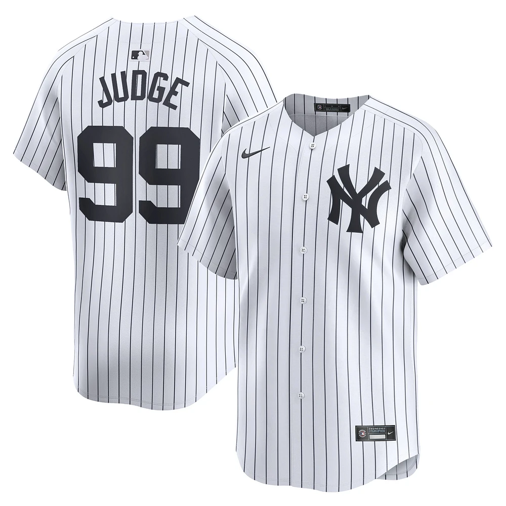 Maillot de joueur Nike Aaron Judge pour hommes, blanc, New York Yankees, domicile limité