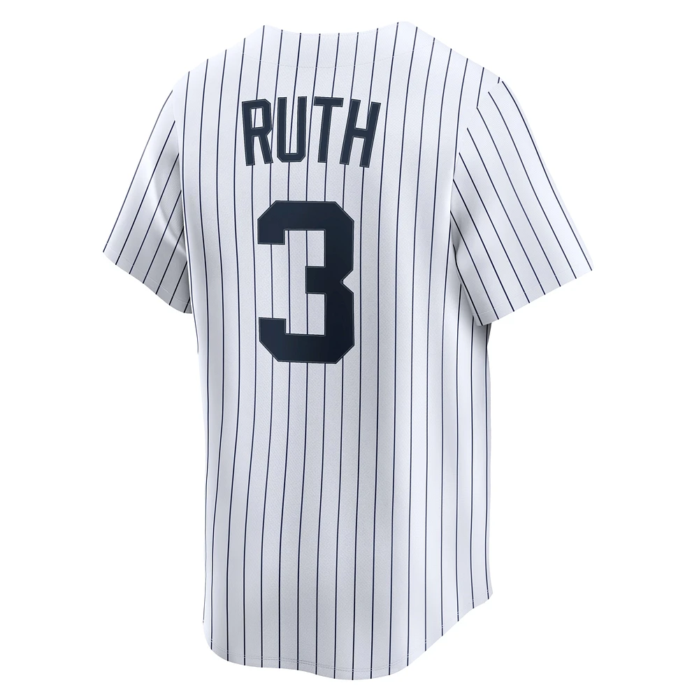 Men's Nike Babe Ruth White New York Yankees Throwback Cooperstown Collection Limited Jersey