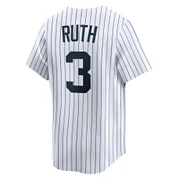 Men's Nike Babe Ruth White New York Yankees Throwback Cooperstown Collection Limited Jersey