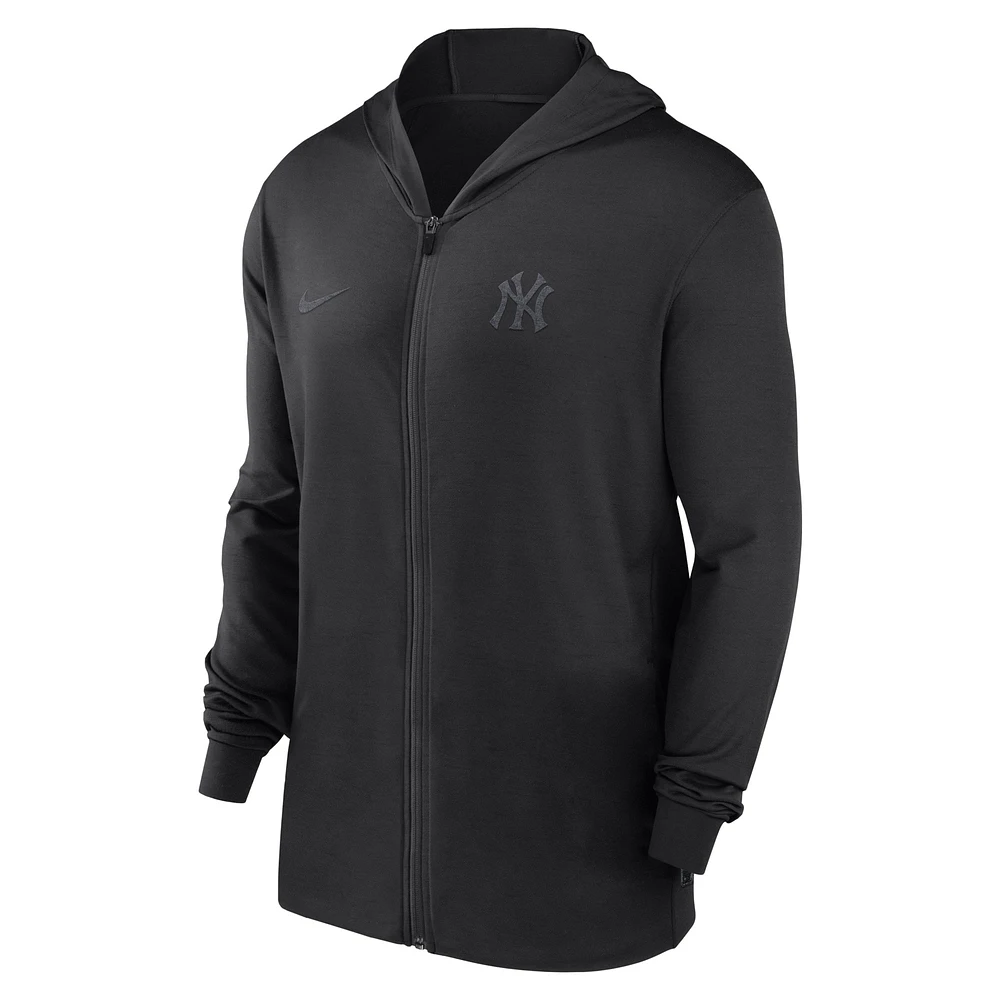 Men's Nike Black New York Yankees Authentic Collection Travel Performance Lightweight Full-Zip Hoodie