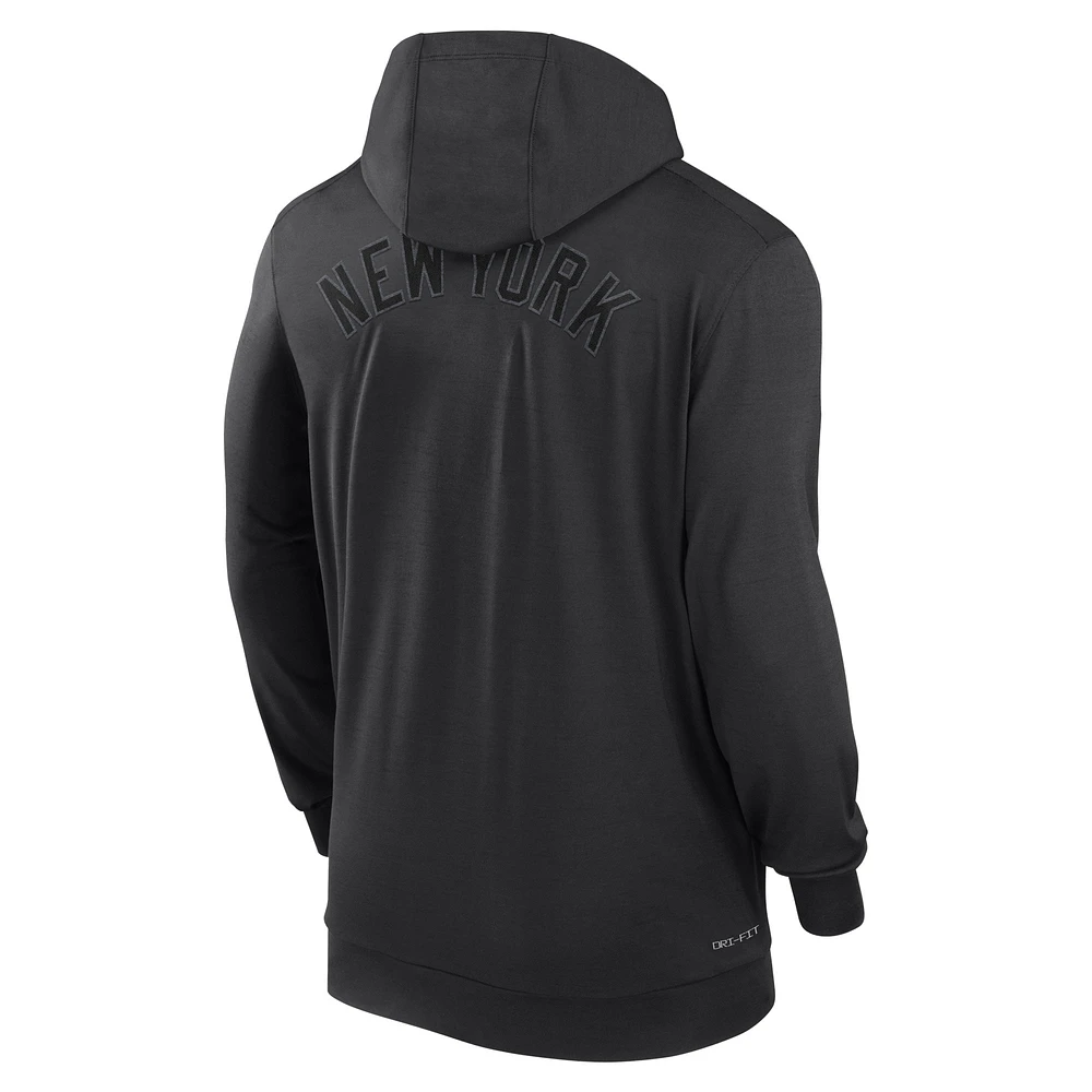 Men's Nike Black New York Yankees Authentic Collection Travel Performance Lightweight Full-Zip Hoodie