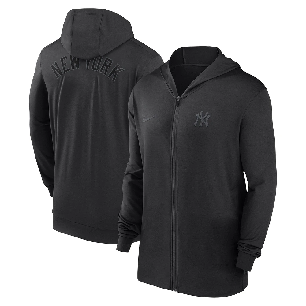 Men's Nike Black New York Yankees Authentic Collection Travel Performance Lightweight Full-Zip Hoodie