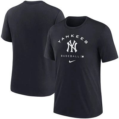 T-shirt Performance Tri-Blend Nike New York Yankees Authentic Collection pour homme - Noir