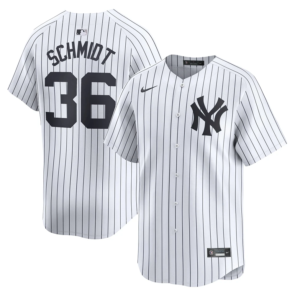 Maillot de joueur Nike Clarke Schmidt pour hommes, blanc, New York Yankees Home Limited Player