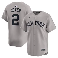 Maillot Nike Derek Jeter pour homme, gris, New York Yankees, extérieur, joueur limité