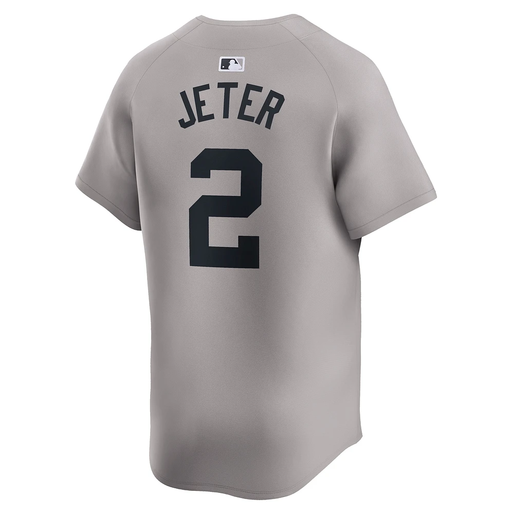 Maillot Nike Derek Jeter pour homme, gris, New York Yankees, extérieur, joueur limité